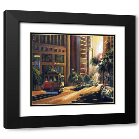 Ray of Light Black Modern Wood Framed Art Print with Double Matting by Mica
