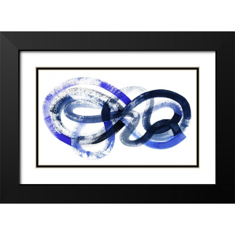 Blue Kinesis I Black Modern Wood Framed Art Print with Double Matting by Popp, Grace