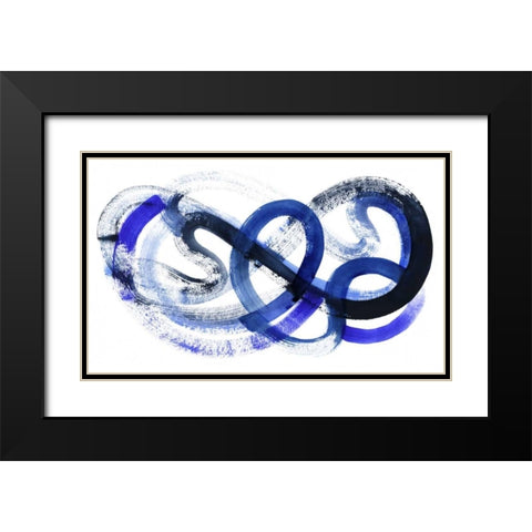 Blue Kinesis II Black Modern Wood Framed Art Print with Double Matting by Popp, Grace