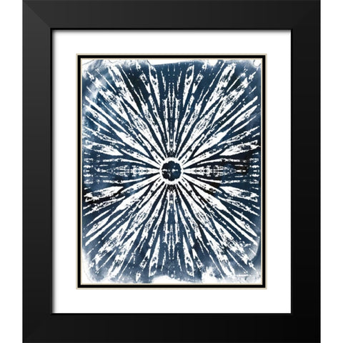 Indigo Ink Motif I Black Modern Wood Framed Art Print with Double Matting by Vess, June Erica