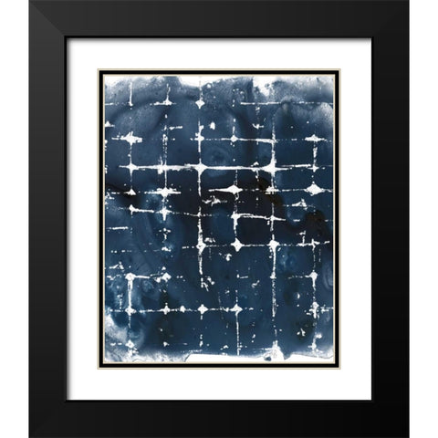 Indigo Ink Motif II Black Modern Wood Framed Art Print with Double Matting by Vess, June Erica
