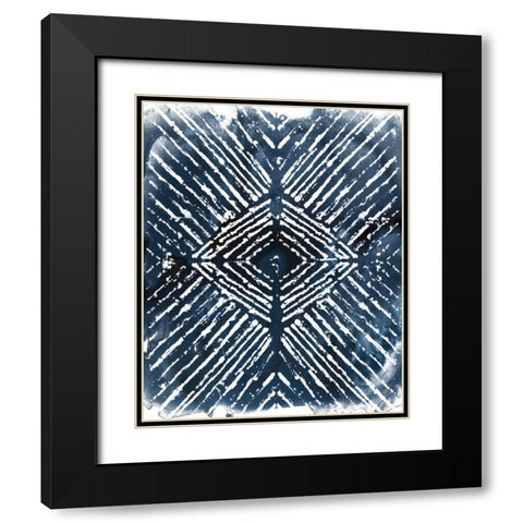 Indigo Ink Motif IV Black Modern Wood Framed Art Print with Double Matting by Vess, June Erica