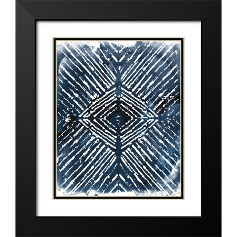 Indigo Ink Motif IV Black Modern Wood Framed Art Print with Double Matting by Vess, June Erica