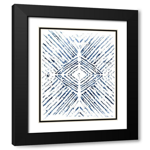 Indigo Ink Motif VI Black Modern Wood Framed Art Print with Double Matting by Vess, June Erica
