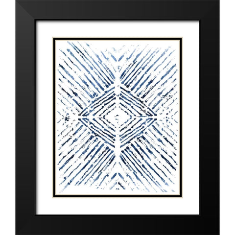 Indigo Ink Motif VI Black Modern Wood Framed Art Print with Double Matting by Vess, June Erica