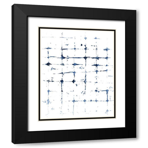 Indigo Ink Motif VII Black Modern Wood Framed Art Print with Double Matting by Vess, June Erica