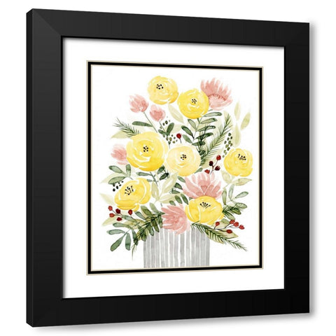 Blush Bouquet I Black Modern Wood Framed Art Print with Double Matting by Popp, Grace