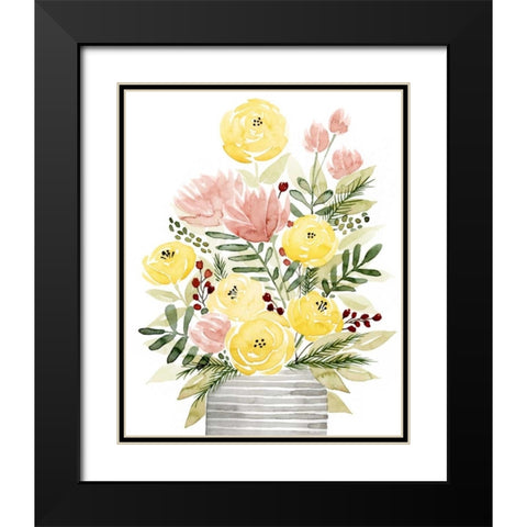 Blush Bouquet II Black Modern Wood Framed Art Print with Double Matting by Popp, Grace