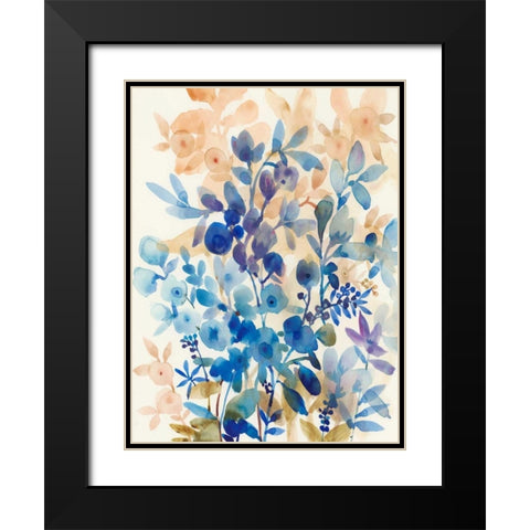 Blueberry Floral I Black Modern Wood Framed Art Print with Double Matting by OToole, Tim