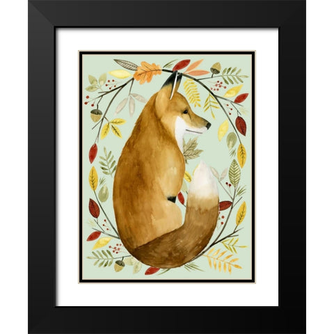 Autumn Wreath II Black Modern Wood Framed Art Print with Double Matting by Popp, Grace