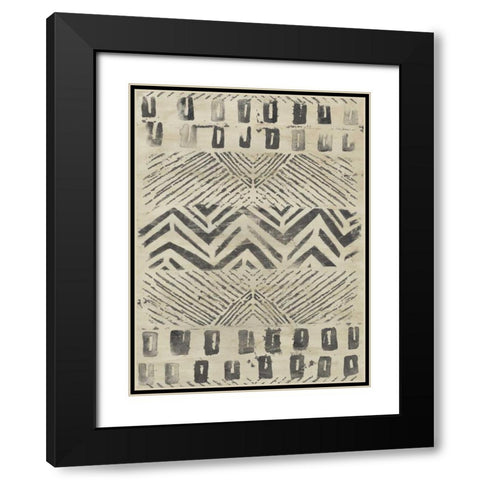 Pattern Bazaar II Black Modern Wood Framed Art Print with Double Matting by Vess, June Erica