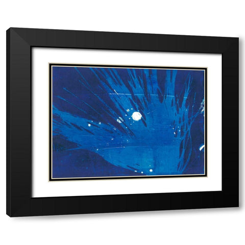 Indigo Burst I Black Modern Wood Framed Art Print with Double Matting by Moore, Regina