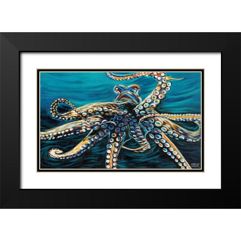 Wild Octopus II Black Modern Wood Framed Art Print with Double Matting by Vitaletti, Carolee