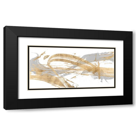 Gold and Grey I Black Modern Wood Framed Art Print with Double Matting by Studio W