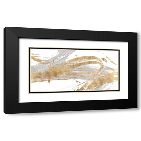 Gold and Grey II Black Modern Wood Framed Art Print with Double Matting by Studio W