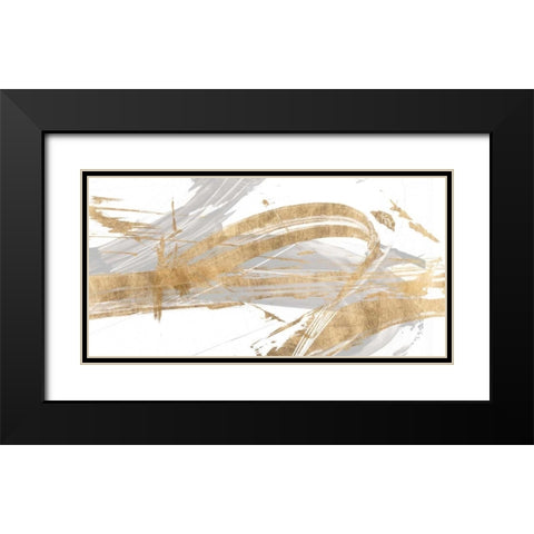 Gold and Grey II Black Modern Wood Framed Art Print with Double Matting by Studio W