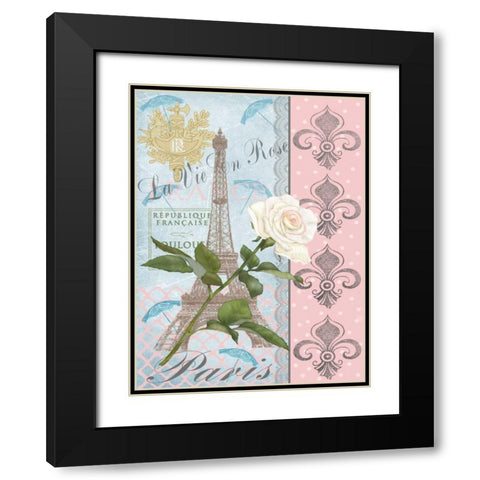 La Vie en Rose I Black Modern Wood Framed Art Print with Double Matting by Reynolds, Jade