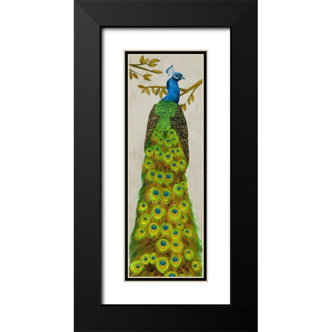 Vintage Peacock I Black Modern Wood Framed Art Print with Double Matting by Wang, Melissa