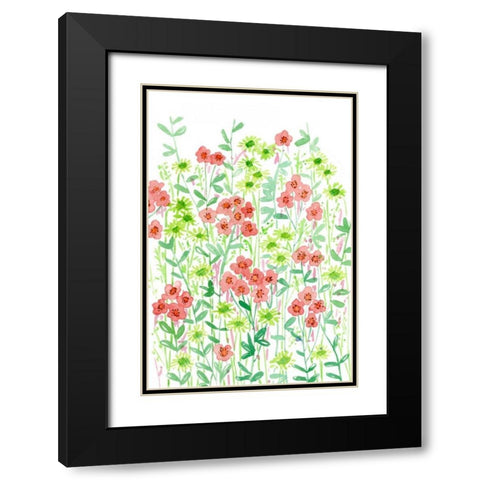 Wall Flowers II Black Modern Wood Framed Art Print with Double Matting by Wang, Melissa