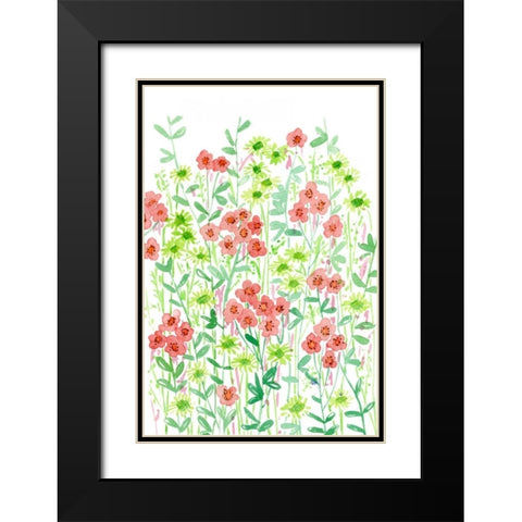 Wall Flowers II Black Modern Wood Framed Art Print with Double Matting by Wang, Melissa