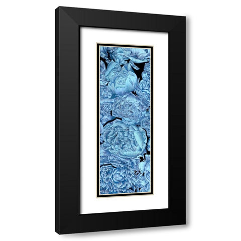 Blue Peonies II Black Modern Wood Framed Art Print with Double Matting by Wang, Melissa