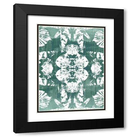 Sea Green Kaleidoscope IV Black Modern Wood Framed Art Print with Double Matting by Vess, June Erica