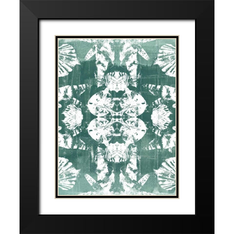 Sea Green Kaleidoscope IV Black Modern Wood Framed Art Print with Double Matting by Vess, June Erica