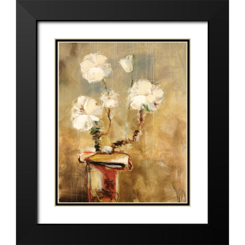 Vivo Floral 15 Black Modern Wood Framed Art Print with Double Matting by Dag, Inc.