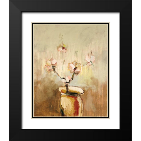 Vivo Floral 17 Black Modern Wood Framed Art Print with Double Matting by Dag, Inc.