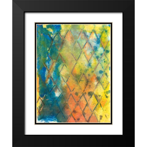 Spring Lattice II Black Modern Wood Framed Art Print with Double Matting by Combs, Joyce