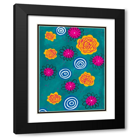 Flower Pop II Black Modern Wood Framed Art Print with Double Matting by Moore, Regina