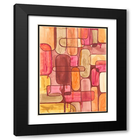 Mod Sunset I Black Modern Wood Framed Art Print with Double Matting by Moore, Regina