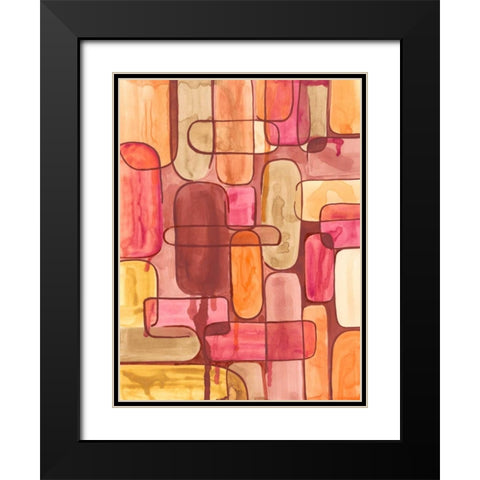 Mod Sunset I Black Modern Wood Framed Art Print with Double Matting by Moore, Regina