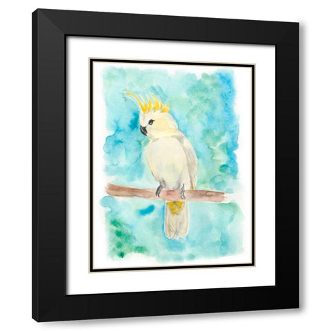 Sweet Tropical Bird II Black Modern Wood Framed Art Print with Double Matting by Moore, Regina