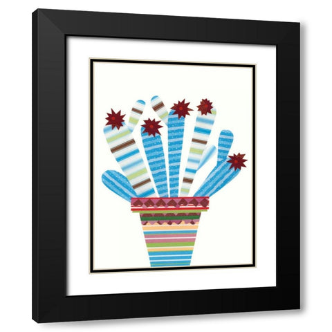 Cheerful Succulent I Black Modern Wood Framed Art Print with Double Matting by Moore, Regina