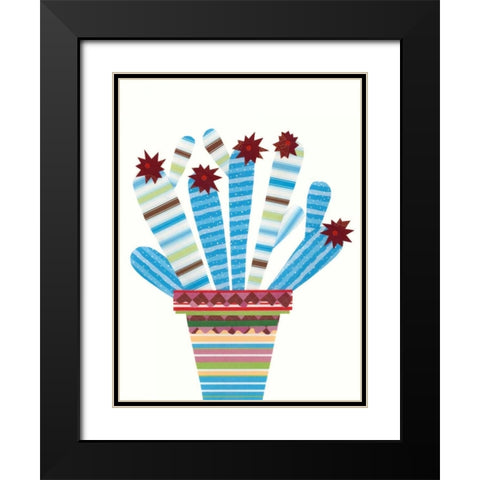 Cheerful Succulent I Black Modern Wood Framed Art Print with Double Matting by Moore, Regina