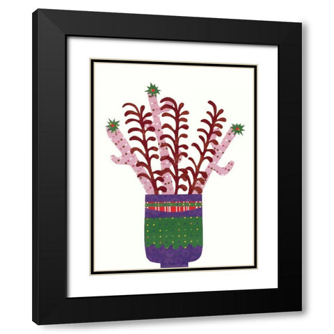 Cheerful Succulent II Black Modern Wood Framed Art Print with Double Matting by Moore, Regina