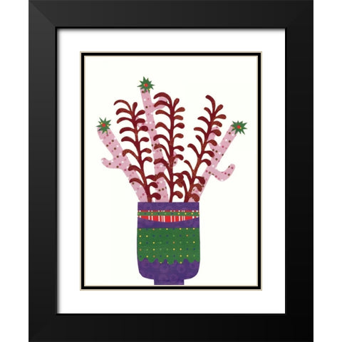 Cheerful Succulent II Black Modern Wood Framed Art Print with Double Matting by Moore, Regina