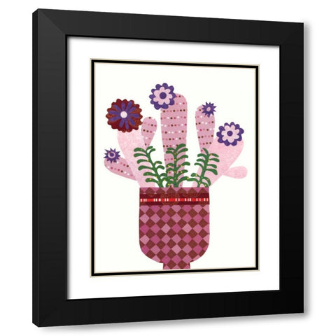 Cheerful Succulent III Black Modern Wood Framed Art Print with Double Matting by Moore, Regina