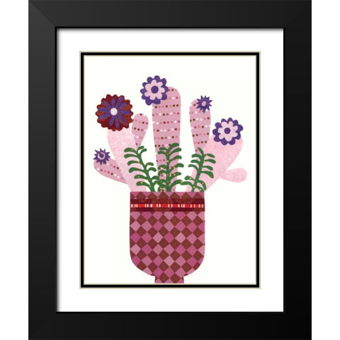 Cheerful Succulent III Black Modern Wood Framed Art Print with Double Matting by Moore, Regina