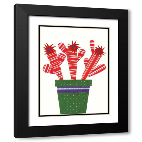 Cheerful Succulent V Black Modern Wood Framed Art Print with Double Matting by Moore, Regina