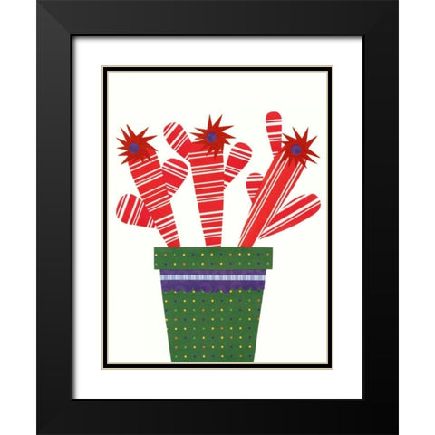 Cheerful Succulent V Black Modern Wood Framed Art Print with Double Matting by Moore, Regina
