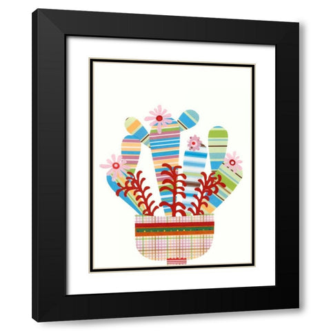 Cheerful Succulent VI Black Modern Wood Framed Art Print with Double Matting by Moore, Regina