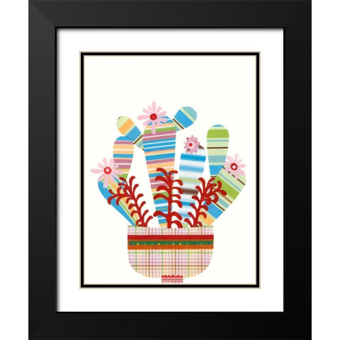 Cheerful Succulent VI Black Modern Wood Framed Art Print with Double Matting by Moore, Regina