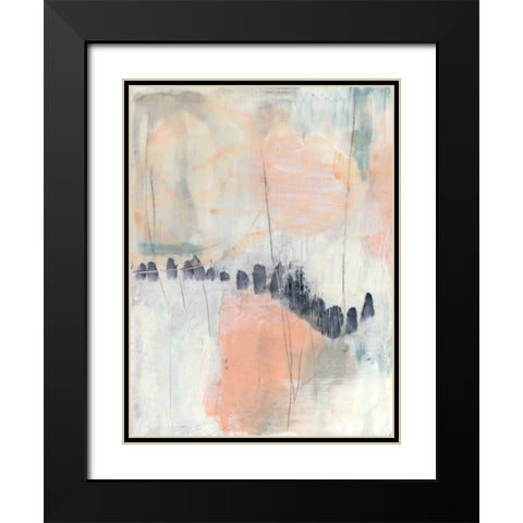 Blush and Navy I Black Modern Wood Framed Art Print with Double Matting by Goldberger, Jennifer