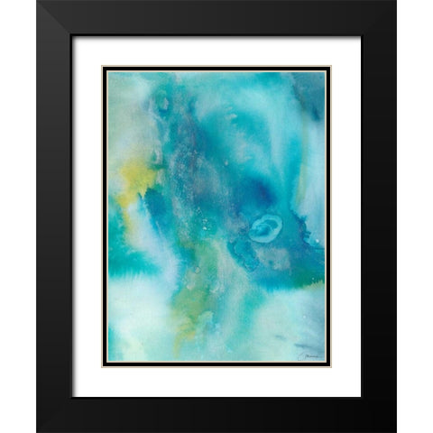 Sea Jade I Black Modern Wood Framed Art Print with Double Matting by Combs, Joyce