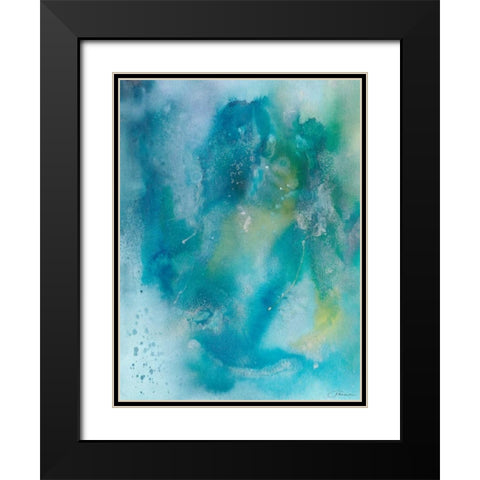 Sea Jade II Black Modern Wood Framed Art Print with Double Matting by Combs, Joyce