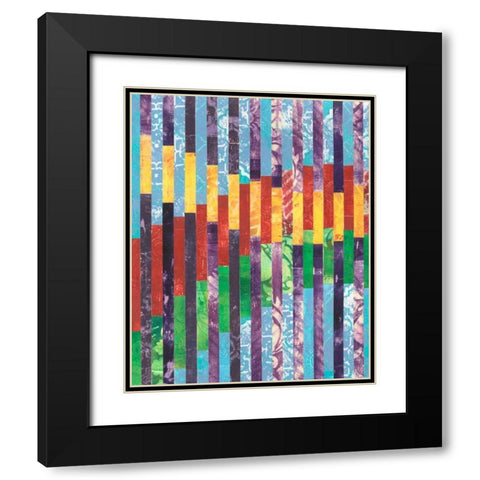 Quilted Monoprints I Black Modern Wood Framed Art Print with Double Matting by Moore, Regina