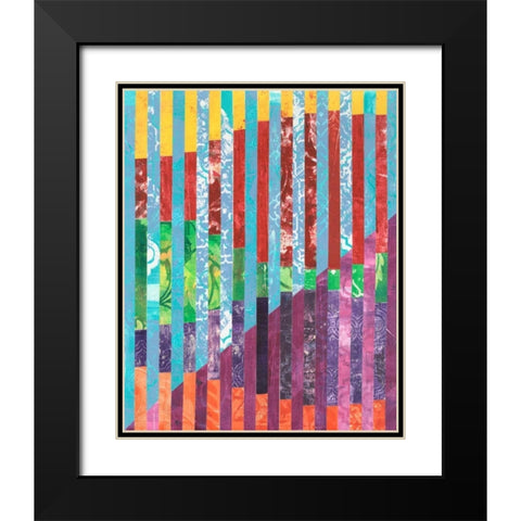 Quilted Monoprints III Black Modern Wood Framed Art Print with Double Matting by Moore, Regina