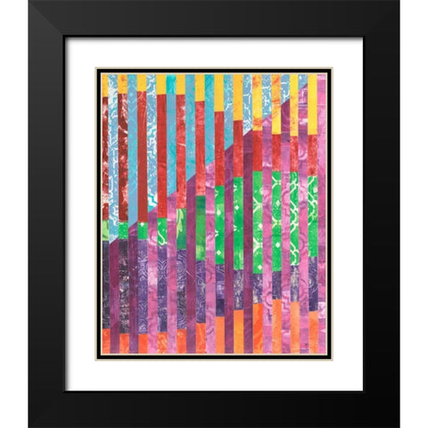 Quilted Monoprints IV Black Modern Wood Framed Art Print with Double Matting by Moore, Regina